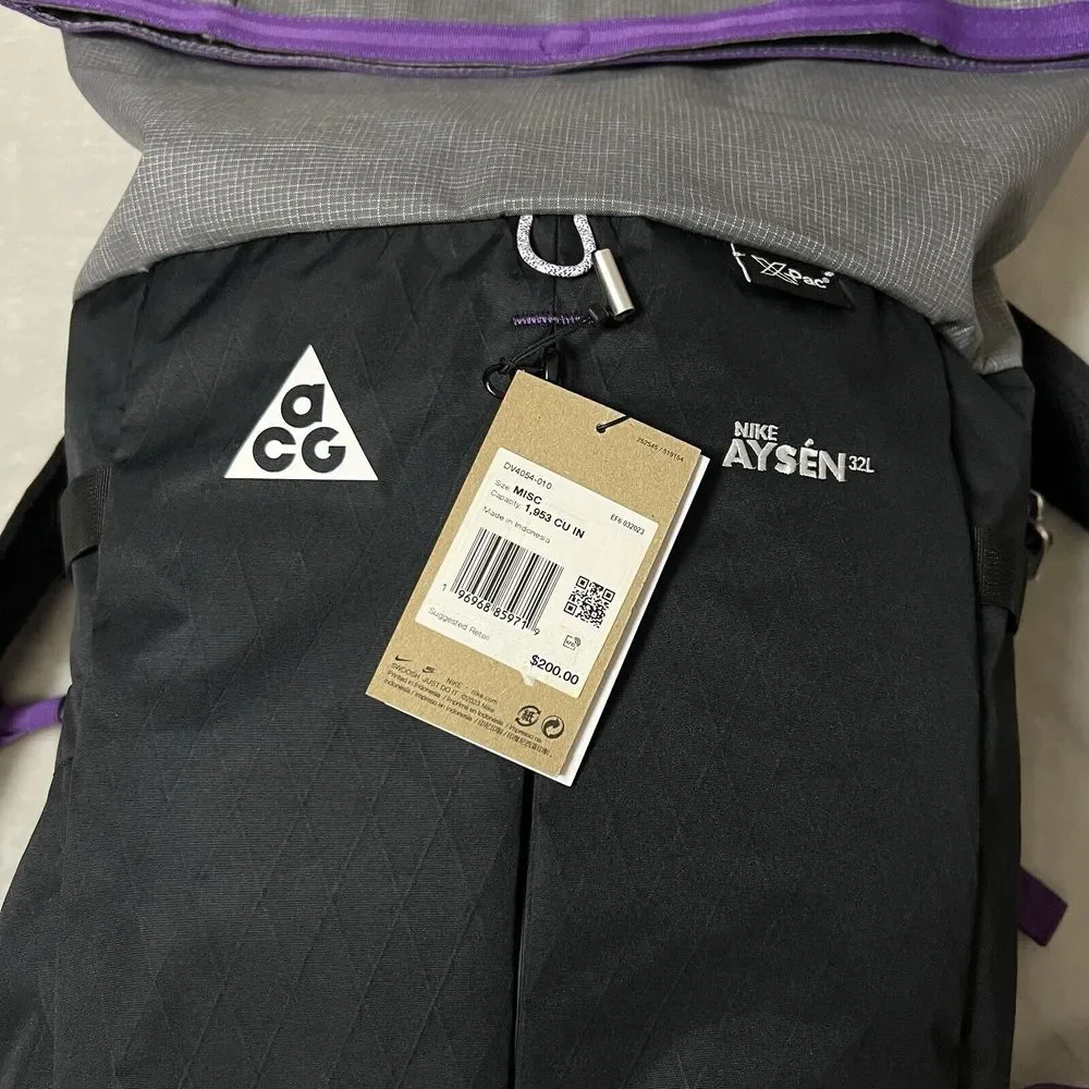 Nike ACG Aysen Day Pack Backpack Black Gray Trail Hiking Travel DV4054 010 New
